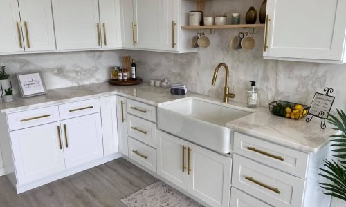 White demo kitchen