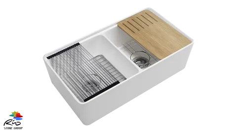 Ceramic Workstation Sink Farm 3320D Bundle